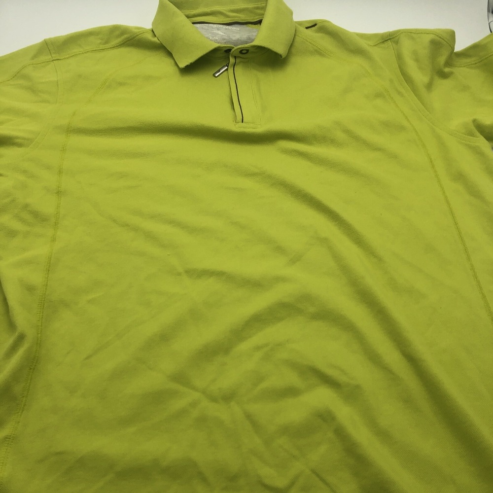 Tommy Bahama Polo Golf Shirt Mens Extra Large Neon Yellow Zipper Collar‎ Used